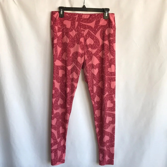 LuLaRoe Pants - LuLaRoe red and salmon heart design leggings, T&C
